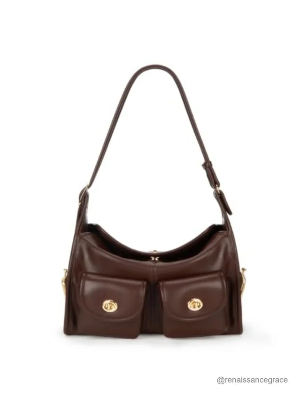 Turn Lock Hobo Handbag Women Multi-Pocket Large Kiss Lock Tote Crossbody Faux
